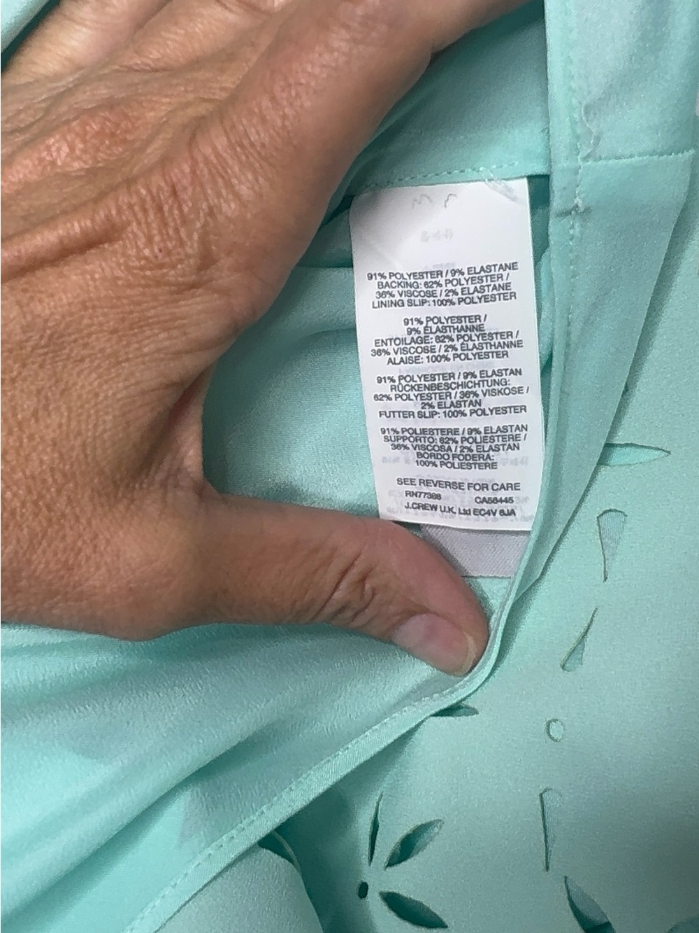 J.Crew Laser Cut out Shift Dress Mint Size 2 - Picture 8 of 8